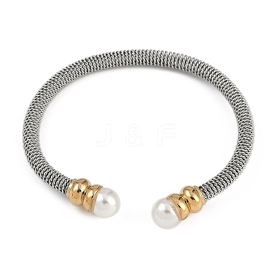 304 Stainless Steel Cuff Bangles for Women STAS-M023-10GP-1