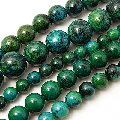 Synthetic Chrysocolla Beads Strands LS-G-L529-B01-10mm-1