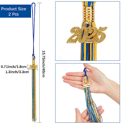Polyester Graduation Tassel Pendant Decorations AJEW-WH20020-078F-1
