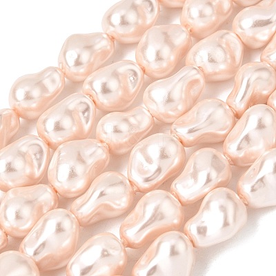Electroplate Opaque Glass Imitation Pearl Beads Strands EGLA-H113-08D-1