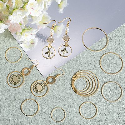 100pcs 5 Styles Brass Linking Rings KK-SP0002-19-1