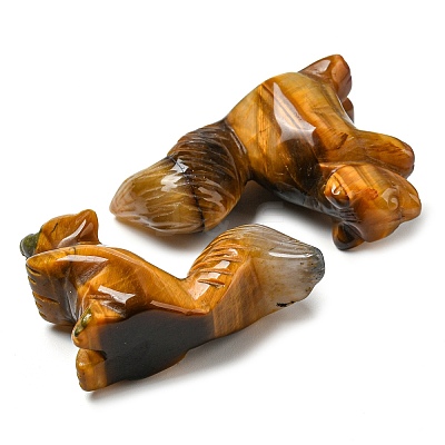 Natural Tiger Eye Carved Healing Squirrel Figurines DJEW-D012-01B-1