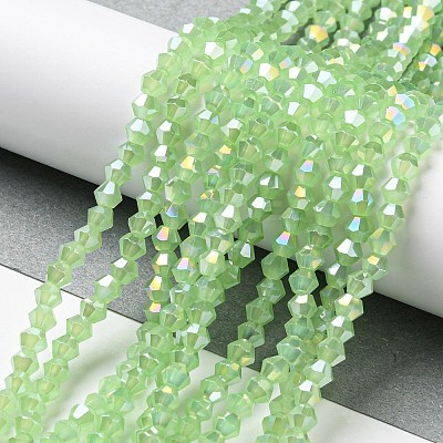 Imitation Jade Electroplate Glass Beads Strands EGLA-A039-J6mm-B01-1