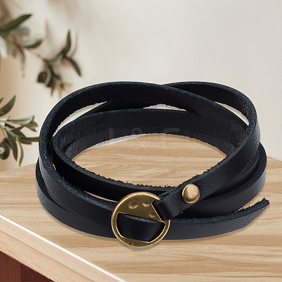 2Pcs Cowhide Wrap Bracelets BJEW-GF0001-35B-1
