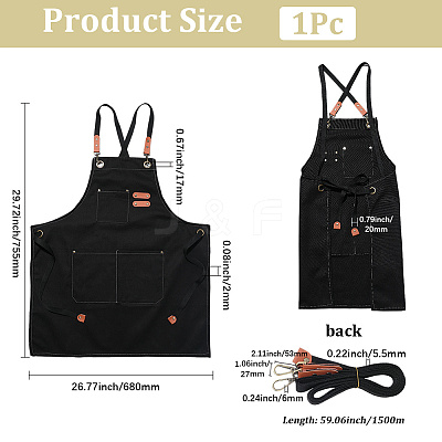 Canvas Cotton Apron AJEW-WH20060-29B-1