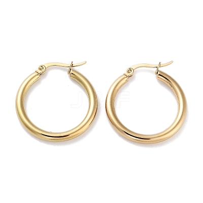 Ring 304 Stainless Steel Hoop Earrings for Women Men EJEW-B049-01B-G-1