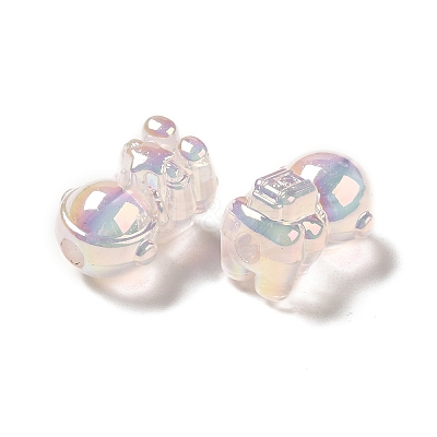 UV Plating Rainbow Iridescent Acrylic Beads PACR-M002-06D-1