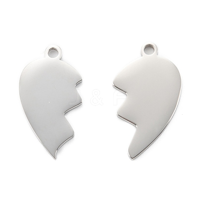 Non-Tarnish 304 Stainless Steel Split Pendants STAS-G251-07A-P-1