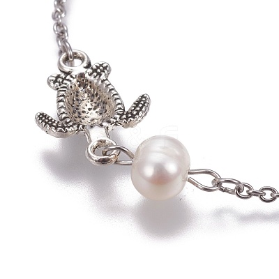 Stainless Steel Link Anklets AJEW-AN00253-1