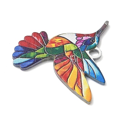Printed 304 Stainless Steel Pendants X-STAS-U056-02P-1
