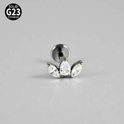 G23 Titanium Micro Pave Cubic Zirconia Cartilage Earrings WG0CACB-05-1