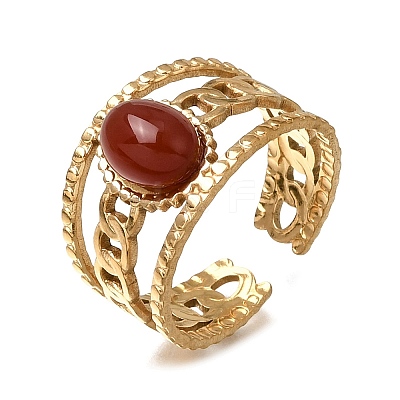304 Stainless Steel Cuff Open Rings RJEW-F213-03G-1