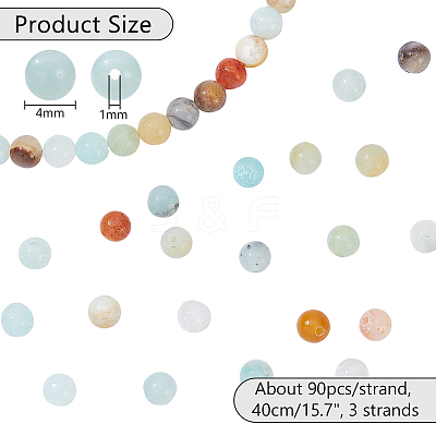 3 Strands Natural Flower Amazonite Beads Strands G-NB0004-43-1