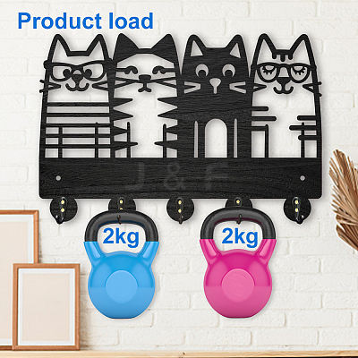 Wood & Iron Wall Mounted Hangers HJEW-WH0055-066-1