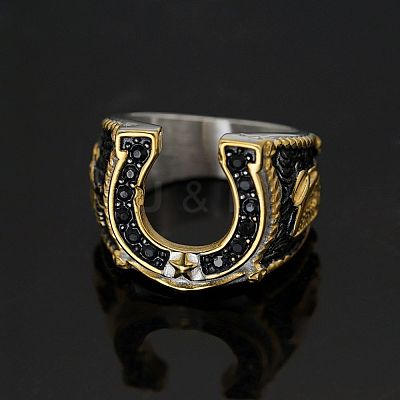 304 Stainless Steel Micro Pave Cubic Zirconia Finger Rings FS-WG5ACE0-03-1