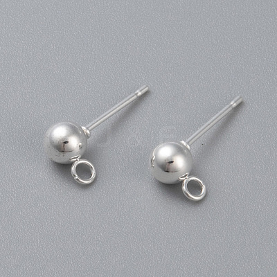 304 Stainless Steel Ball Stud Earring Post STAS-H410-10S-A-1