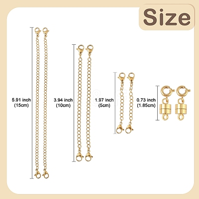 6Pcs Brass Magnetic Clasps with Springs Clasps FIND-YW0007-71G-1