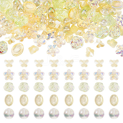 100Pcs 5 Styles Electroplate Glass Beads EGLA-TA0013-37-1
