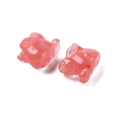 Cherry Quartz Glass Carved Figurines DJEW-L023-E01-1