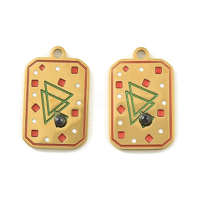 304 Stainless Steel Enamel Pendants STAS-H251-03B-03-1