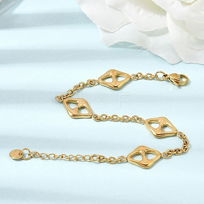 304 Stainless Steel Link Bracelets for Women BJEW-G784-01G-01-1