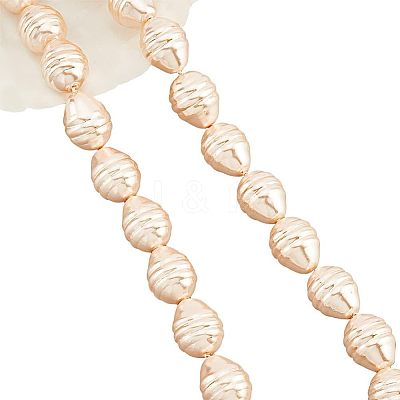 1 Strand Electroplate Shell Pearl Beads Strands BSHE-NB0001-21-1