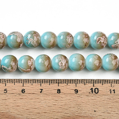 Baking Paint Glass Beads Strands X-DGLA-N008-10mm-05-1