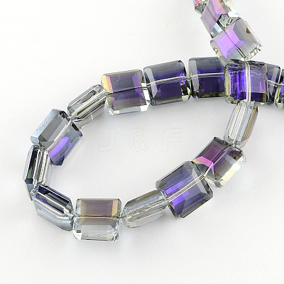 Electroplate Faceted Transparent Glass Beads Strands EGLA-S087-06-1