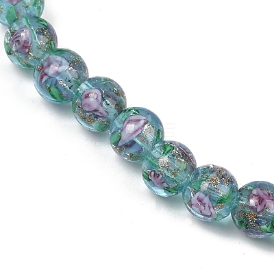 Handmade Glod Sand Lampwork Beads Strands LAMP-B028-03G-10mm-1