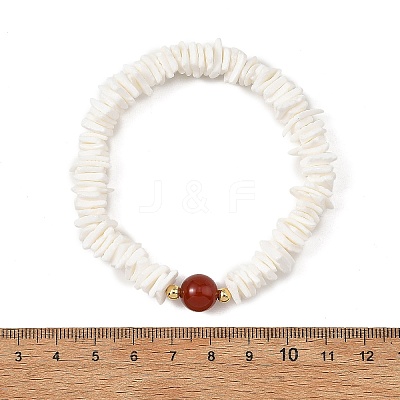 Natural Sea Shell Square Heishi Beads Dangle Earrings and Bracelets SJEW-JS01388-1
