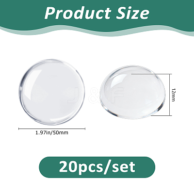 20Pcs Transparent Glass Cabochons GGLA-FH0001-05-1