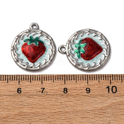 304 Stainless Steel Enamel Pendants STAS-P406-24P-1