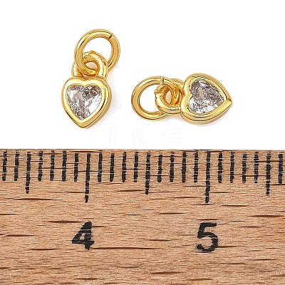 Valentine's Day Brass Micro Pave Clear Cubic Zirconia Charms KK-F941-18G-1