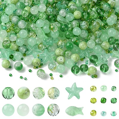 Mixed Styles Glass Beads GLAA-YW0003-73C-1