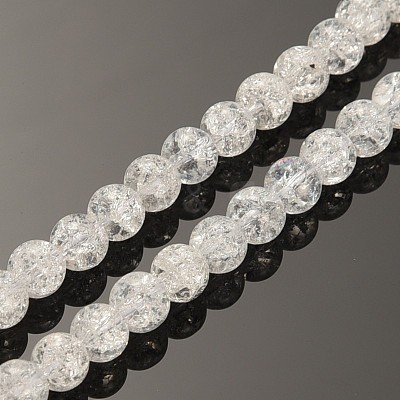 Synthetic Crackle Quartz Round Beads Strands G-O030-6mm-17-1