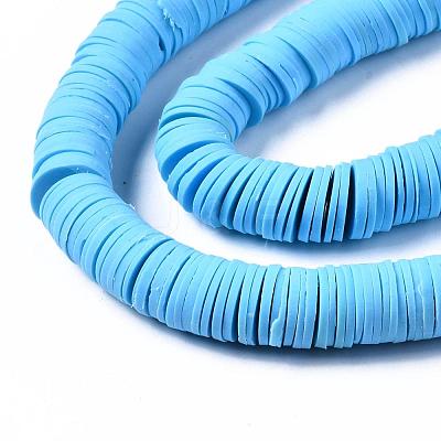 Flat Round Handmade Polymer Clay Beads CLAY-R067-12mm-36-1