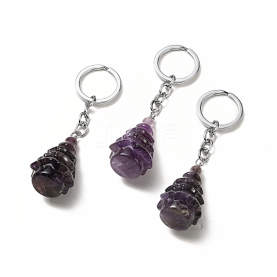 Natural Amethyst Keychain G-G997-D04-1