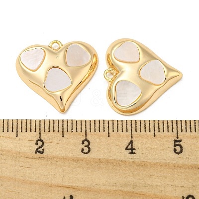 Brass Pendants with Shell KK-H460-13G-1