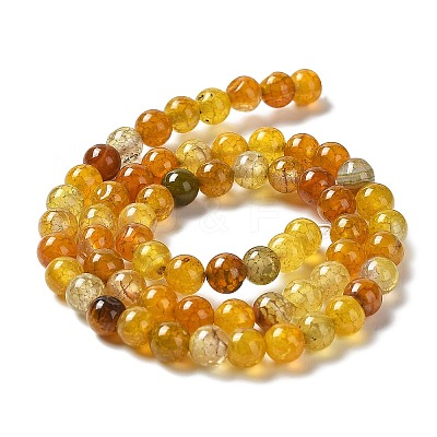Natural Dragon Veins Agate Round Bead Strands G-J303-18-6mm-1
