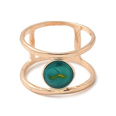 Alloy with Turquoise Round Finger Ring for Women FS-WGC40FF-01-1