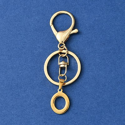 304 Stainless Steel Initial Letter Charm Keychains KEYC-YW00005-15-1
