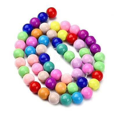 Baking Paint Glass Beads Strands DGLA-MSMC001-11-1