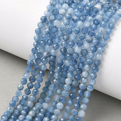 Natural Devil Blue Aquamarine Beads Strands G-P629-A03-03-1