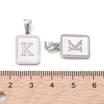 304 Stainless Steel Pave Shell Pendants STAS-G327-01P-K-1