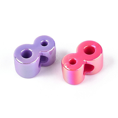 UV Plating Opaque Acrylic European Beads PACR-T017-10H-1
