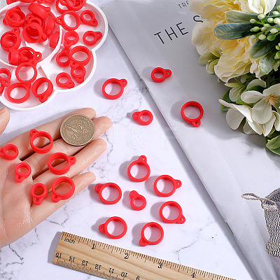 60Pcs 2 Style Silicone Pendant SIL-GF0001-42B-1