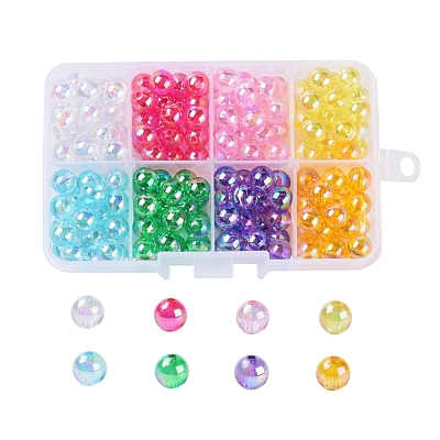 8 Colors Eco-Friendly Transparent Acrylic Beads MACR-X0020-04-8mm-1