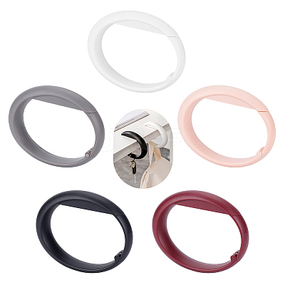 5Pcs 5 Colors Round Plastic Purse Hooks FIND-WR0010-28-1