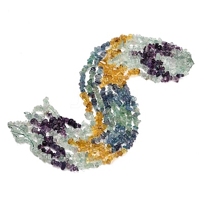 Natural Multicolor Fluorite Beads Strands G-D109-B02-1