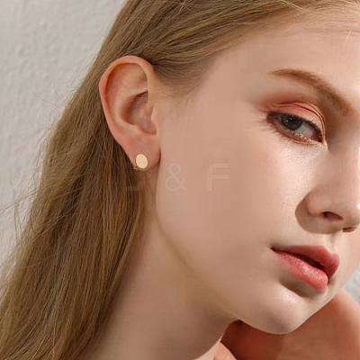 10Pcs 5 Colors 304 Stainless Steel Cuff Earrings EJEW-HS0001-09-1